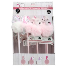 Creatrice de Genie Bolígrafo Flamenco/Unicornio My Funny Papet con Pompón Tinta Azul