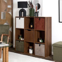 Home Deco Factory Estantería Tiffany Cocooning con 9 Compartimentos Madera Varias