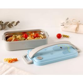 KioKids Caja Almuerzo Térmica Acero Inoxidable 550ml Hermética con Asa Portátil Dino Azul Apto Lavavajillas para Cole Bebés +4 Meses KioKids Caja Almuerzo Térmica Acero Inoxidable 550ml Hermética con Asa Portátil Dino Azul Apto Lavavajillas para Cole Bebés +4 Meses