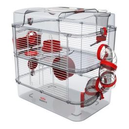 Zolux Rody3 duo Jaula Hábitat para Hámster, Jerbo, Ratón 2 Niveles Equipada con Accesorios, Transparente, 41x27x40.5 cm Granadina