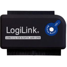 LogiLink Adaptador USB 2.0 a IDE/SATA 2.5" y 3.5" AU0006C Negro