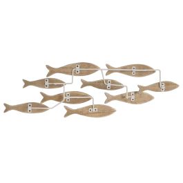 DKD Home Decor Decoración de Pared Multicolor 53 x 17 x 4.5 cm (2 Unidades) Paulownia Metal