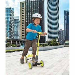 Smoby Patín de Madera de 4 Ruedas - Plegable y Manillar Ajustable - Soporta hasta 50 kg - Para Niños +5 Años