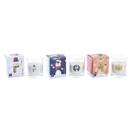 Vela Navidad Tradicional DKD Home Decor Blanco Azul 8 x 9 x 8 cm (3 Unidades) Precio: 7.49999987. SKU: B16TDP7YK4