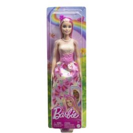 Barbie HRR08 Muñeca Princesa Dreamtopia con Pelo Rosa y Rubio, Falda de Mariposas, Accesorios para Niños +3 años