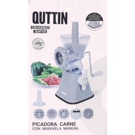 Quttin Picadora de Carne con Manivela 13.5 cm Ancho x 23.8 cm Alto x 13.5 cm Largo
