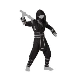 Disfraz Ninja Negro Infantil 3-4 Años, Set Completo con Máscara, Camiseta, Cinturón y Pantalón de Poliéster Disfraz Ninja Negro Infantil 3-4 Años, Set Completo con Máscara, Camiseta, Cinturón y Pantalón de Poliéster