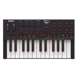 Akai Professional Controlador MIDI MPK Mini IV, 25 Teclas, 8 Pads RGB Retroiluminados, Pantalla a Color, USB-C, Color Negro