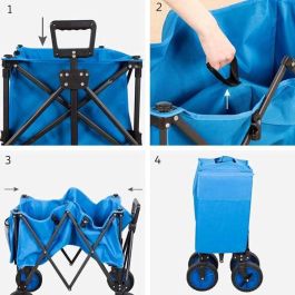 Carro de playa plegable 88x47x53/108 cm con bolsillo latera Carro de playa plegable 88x47x53/108 cm con bolsillo latera