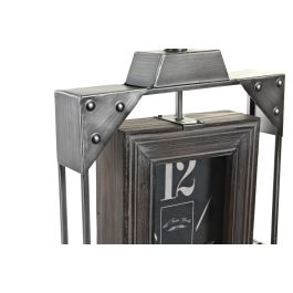 DKD Home Decor Reloj de Pared de Estilo Loft Gris, de Hierro y Madera, con Medidas 61 cm Alto x 29 cm Ancho x 6.5 cm Fondo, 1 Pila AA