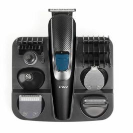 Livoo DOS187 Set recortador multifunción 3,7W 90 min con 5 cabezales, 5 peines y base de almacenamiento Negro/Azul