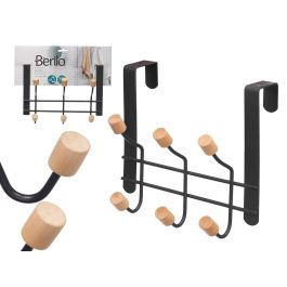 Percha 6 Pomos Puerta Negra Berilo 24x18x12.5 cm - Metal y Madera (12 Unidades) Precio: 40.49999954. SKU: B19TTN2DTZ