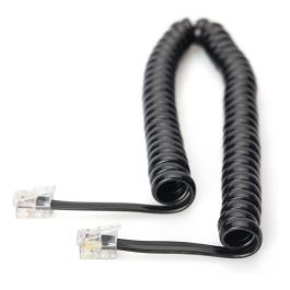 Digitus UAE Modular Spiral-Anschlusskabel Cable espiral modular RJ10 a RJ10 Negro Macho Macho 2 m