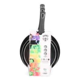 Gourmet Kitchen basic line Set 3 sartenes antiadherentes ø20 / ø24 / ø28 cm aptas para inducción, vitrocerámica, gas y placa eléctrica