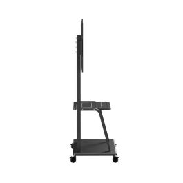 Vivolink Soporte móvil para pantallas de 37" a 100", 150 kg de carga máxima. Ideal para educación y videoconferencia con estantes.