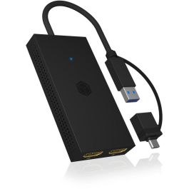 ICY BOX BU-ST Splitter HDMI a USB + USB a USB-C Adapter Negro