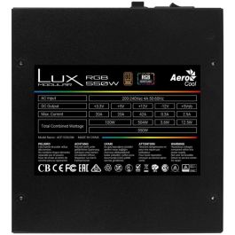 Aerocool LUXRGB550M Fuente de Alimentación PC Semim modular RGB 550W 80 Plus Bronze 230V EU Negro