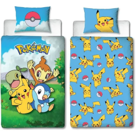 Pokemon POK3700891714341 Juego de Cama Reversible Pikachu y Amigos Microfibra 140x200cm + 63x63cm Precio: 28.78999948. SKU: B1363E4ML6