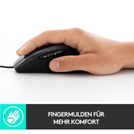Logitech M500s Ratón con Cable Avanzado USB-A Negro, Desplazamiento Hiperrápido, DPI Ajustable 400-4000, 7 Botones Personalizables
