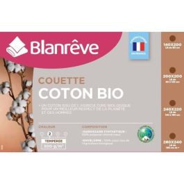 BLANREVE Edredón templado de algodón orgánico - 300g / m² - 220x240cm BLANREVE Edredón templado de algodón orgánico - 300g / m² - 220x240cm