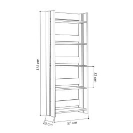 Librería Alexandra House Living Blanco Madera MDP 57 x 155 x 25 cm 5 Estantes