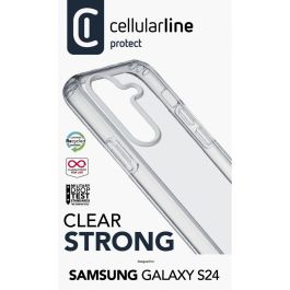 Cellularline Funda Clear Strong para Samsung Galaxy S24, rígida con bordes de goma, Transparente