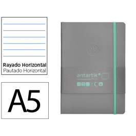 Antartik Cuaderno A5 Tapa Blanda Hojas Rayadas Gris y Turquesa 80 Hojas 80gr FSC Precio: 6.50000021. SKU: B1AP7HVWBT