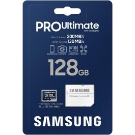 Samsung MB-MY128SA/WW Tarjeta de Memoria microSDXC PRO Ultimate 128GB 200/130 MB/s U3 V30 A2 con Adaptador SD y Protección Extrema