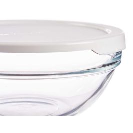 Pasabahce Fiambrera Redonda Chefs 595 ml Blanca Vidrio y Plástico 14x14x6.3 cm (Set de 6)