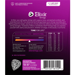 Elixir Juego Acústica Nanoweb 92/8 Phosphor Bronze 12 Cuerdas 10-47