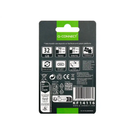 Q-connect Memoria USB Flash Drive 32 GB USB 3.2 Tipo C Conector Deslizante Plateado