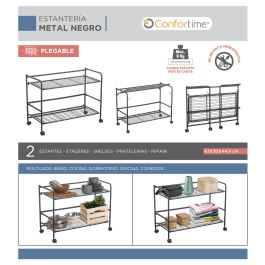 Confortime Estantería Plegable 2 Niveles 67 x 30 x 44.8 cm