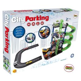 AVC Parking City 3 Plantas con 2 Coches Metal y Helicoptero, 12 Piezas