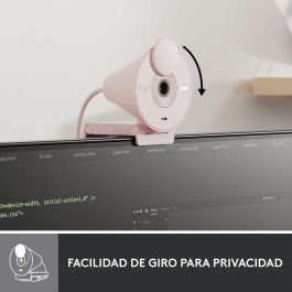 Logitech Brio 300 Webcam Full HD 1080p, USB-C, Micrófono Integrado, Rosado