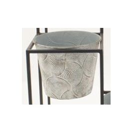DKD Home Decor Macetero Gris Metal Desmontable 25 x 81 x 82 cm