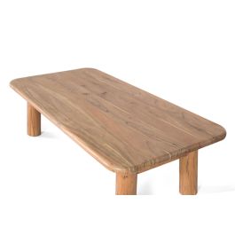 GINER Y COLOMER Mesa de Centro Rectangular en Madera de Mango Natural 37cm