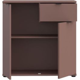 GANYMEDE Cómoda GNM K222LU72, 2 puertas, 1 cajón, Terracota, 80,1 x 34,1 x 82,3 cm