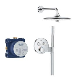 Grohe 34878000 Conjunto de Ducha Empotrado con Mezclador Termostático, Todo Tipo de Chorros, Gris