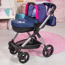 Reig Coche Muñecas Stule Pram Azul Marino 86x79x42 cm