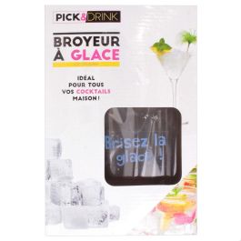 Pick and Drink Picadora Hielo Cocktail Lounge para Mojitos y Cócteles, Rompe Hielo Manual con Manivela, 15.3x11x23.5 cm