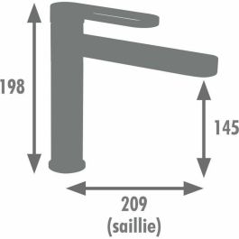 Edouard Rousseau Mezclador de lavabo ONEGAI EDO3047404062187 Negro / Cromo