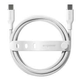 PanzerGlass empower by Racing Cable USB-C a USB-C 60W 2 Metros Blanco, 100% Poliéster Reciclado, Certificado GRS