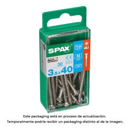 Spax 4197000350401 Tornillo Madera Inoxidable A2 Cabeza Plana 3.5x40 mm Rosca Parcial T-STAR plus T15 4CUT Caja 30 Uds. Precio: 4.88999962. SKU: S7913839