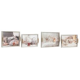 Bandeja Oriental DKD Home Decor Multicolor 30 x 6 x 40 cm Set de 2 (2 Unidades)