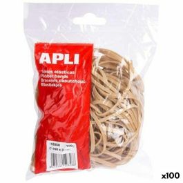 Gomas elásticas Apli Marrón 160 x 3 mm (100 Unidades) Gomas elásticas Apli Marrón 160 x 3 mm (100 Unidades)