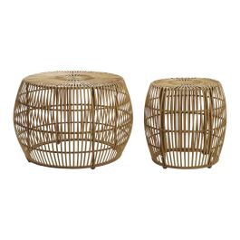 Juego de 2 mesas DKD Home Decor Marrón claro 70 x 70 x 50 cm Juego de 2 mesas DKD Home Decor Marrón claro 70 x 70 x 50 cm