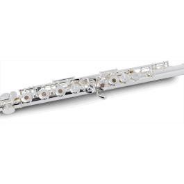 Pearl Flauta Travesera 795RBE Desalineada Plata 925 Cabeza Cuerpo Pie Mecanismo Plateado Platos Abiertos Mi Pie Si Estuche