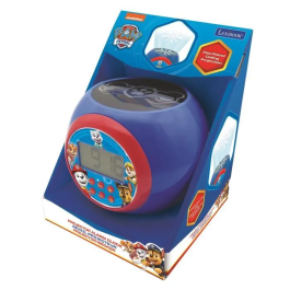 Lexibook Reloj Despertador Patrulla Canina Paw Patrol con Proyección Azul Pantalla LCD Temporizador.
