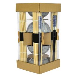 DKD Home Decor Set de Vajilla Bambú Gres Negro Azul 16 Piezas 14.5 x 14.5 x 31 cm Precio: 21.78999944. SKU: S3041382