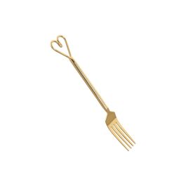 DKD Home Decor Cubertería Glam Acero Inoxidable Dorado, Set de 16 Piezas, Diseño Corazón, Apto Lavavajillas